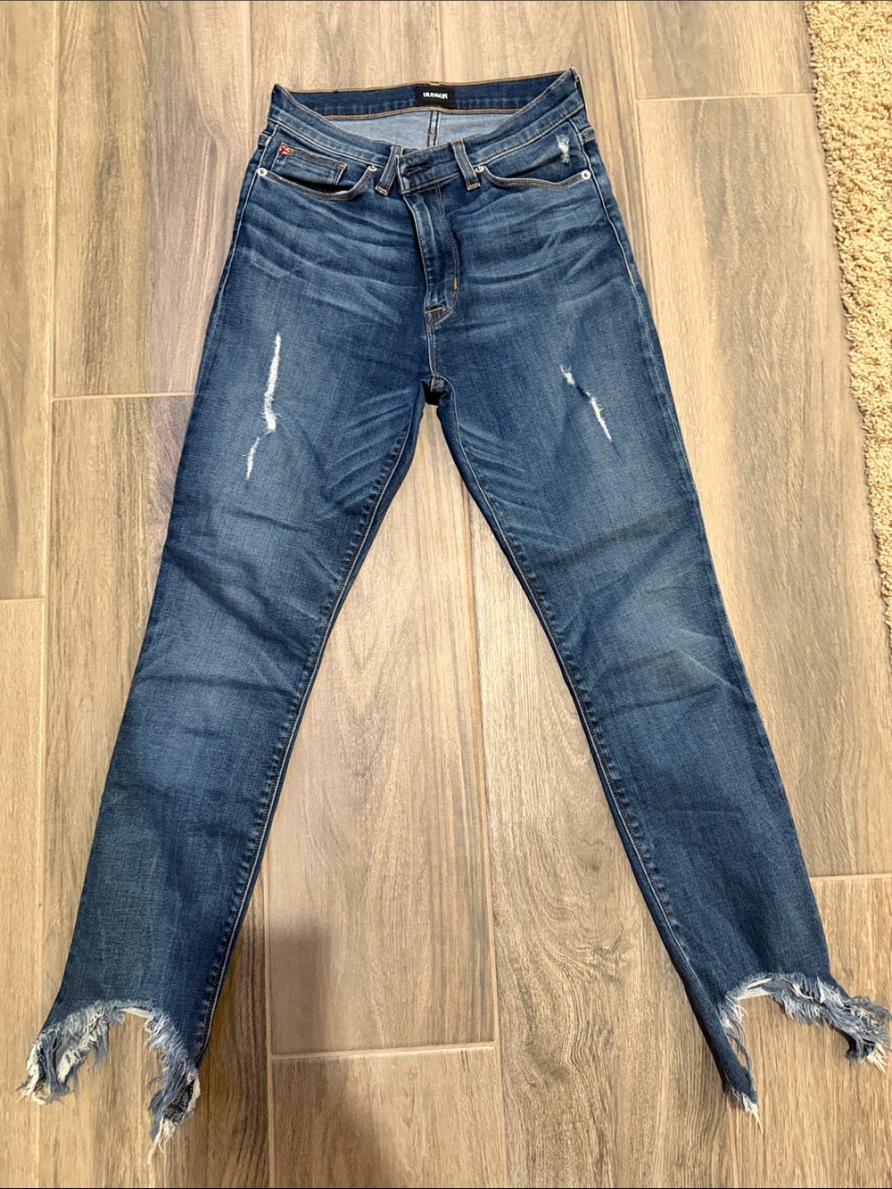 Hudson Jeans Dark Blue Distressed Skinny Jeans